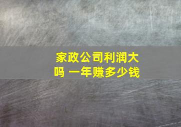 家政公司利润大吗 一年赚多少钱